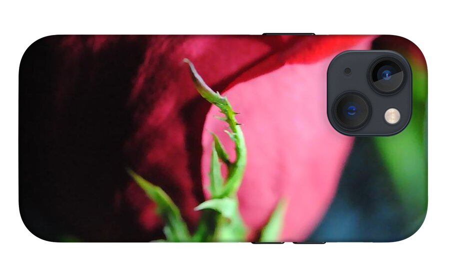 Red Rose Green Stem - Phone Case