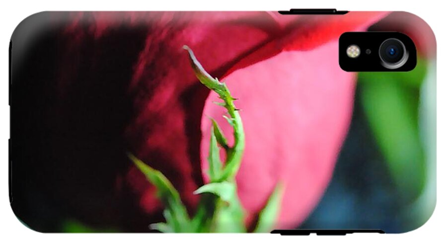 Red Rose Green Stem - Phone Case