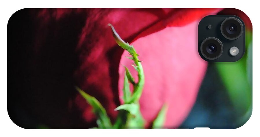 Red Rose Green Stem - Phone Case