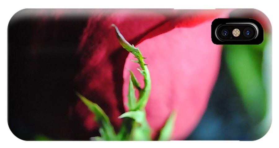 Red Rose Green Stem - Phone Case