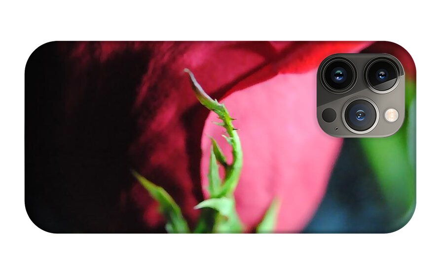 Red Rose Green Stem - Phone Case