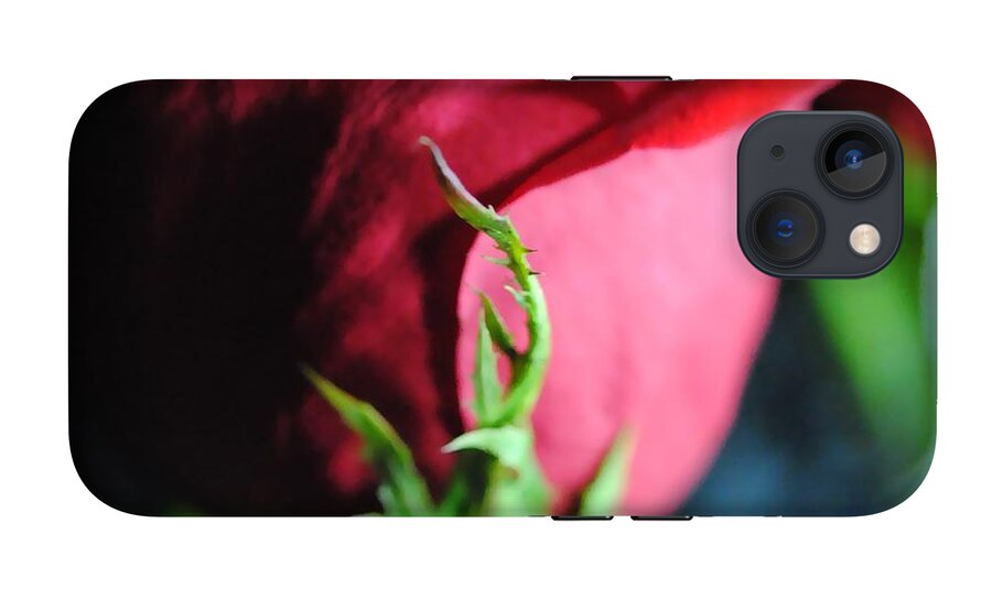 Red Rose Green Stem - Phone Case