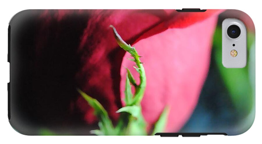 Red Rose Green Stem - Phone Case