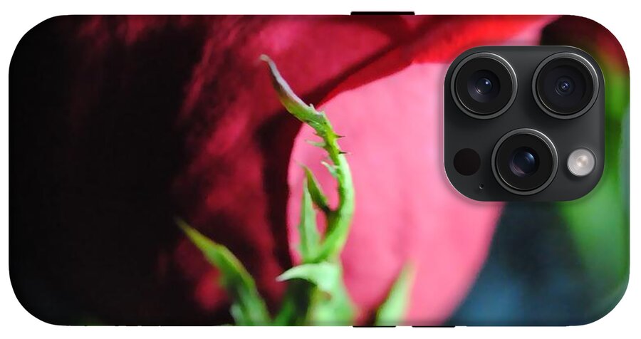 Red Rose Green Stem - Phone Case
