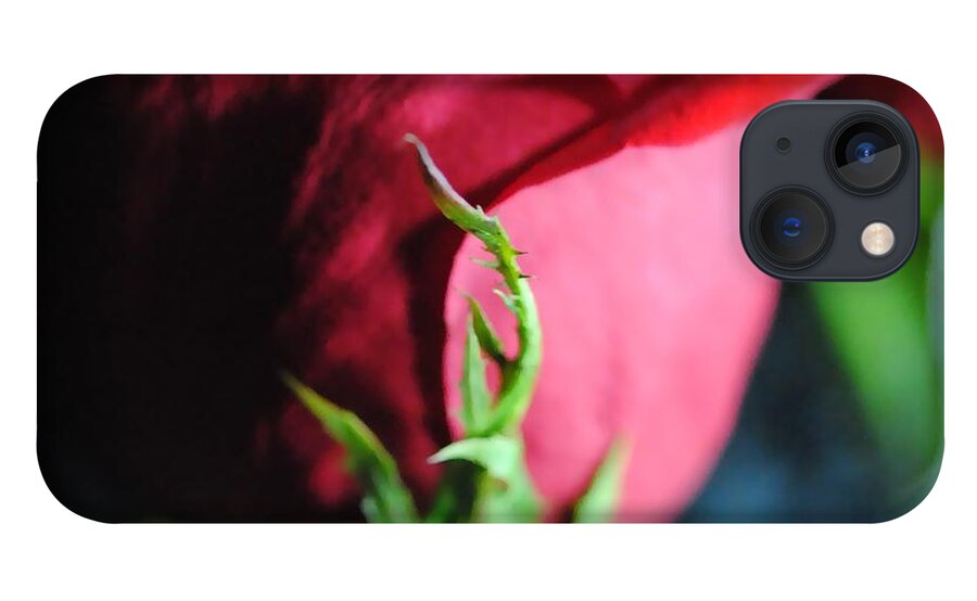Red Rose Green Stem - Phone Case