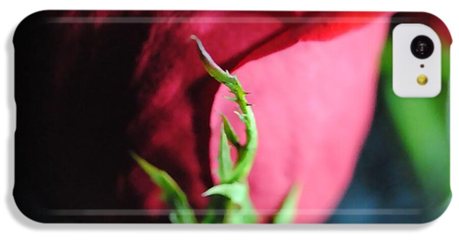 Red Rose Green Stem - Phone Case