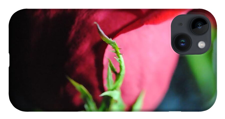 Red Rose Green Stem - Phone Case