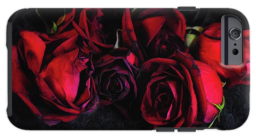 Red Roses Black Velvet - Phone Case