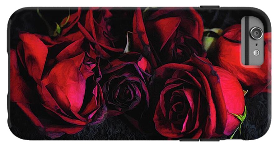 Red Roses Black Velvet - Phone Case