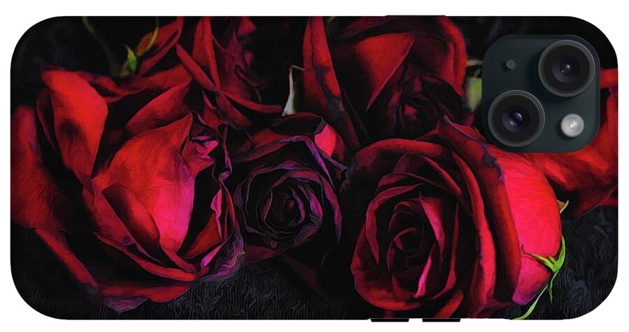 Red Roses Black Velvet - Phone Case