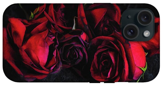 Red Roses Black Velvet - Phone Case