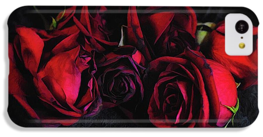 Red Roses Black Velvet - Phone Case