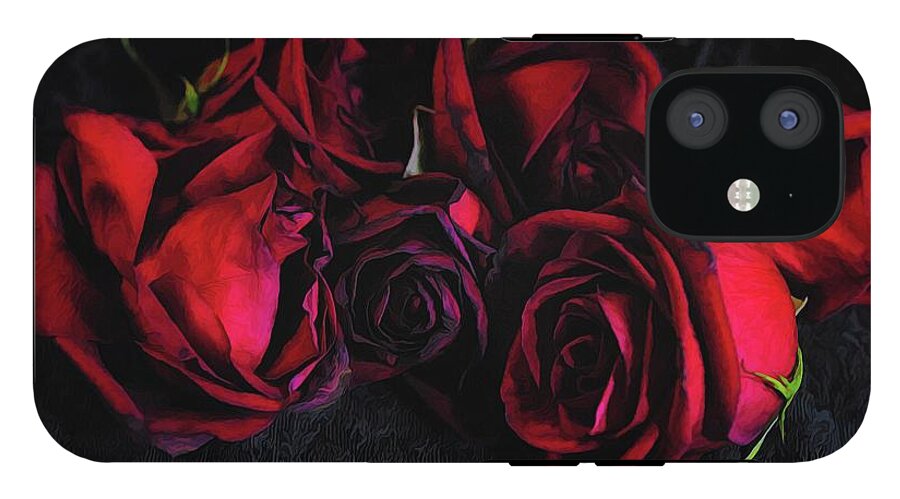 Red Roses Black Velvet - Phone Case