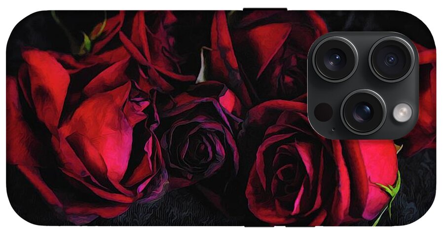 Red Roses Black Velvet - Phone Case