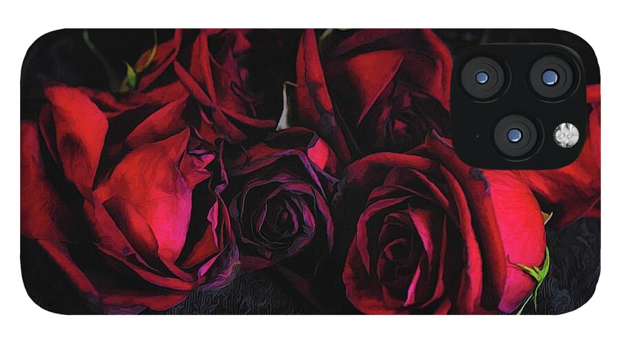 Red Roses Black Velvet - Phone Case