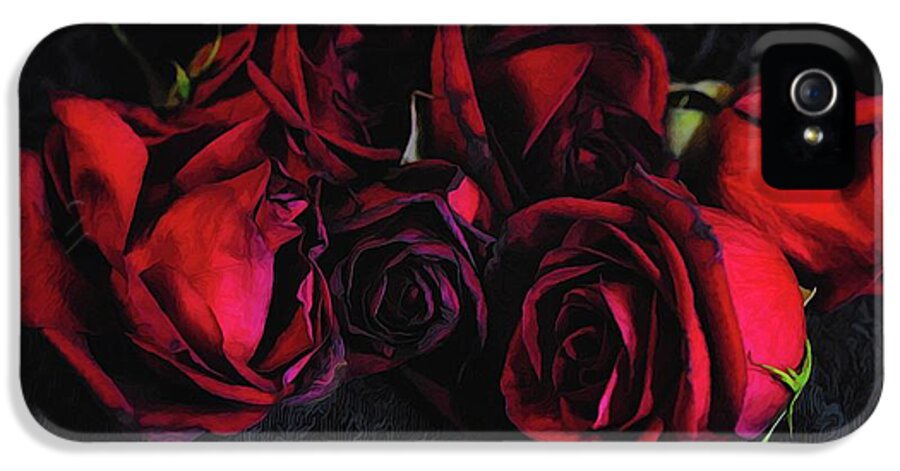 Red Roses Black Velvet - Phone Case