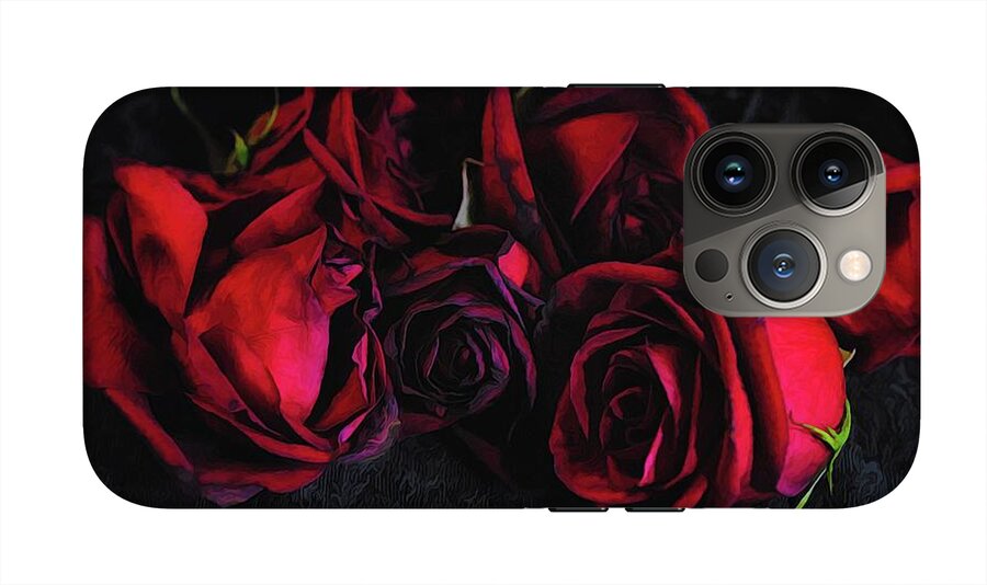 Red Roses Black Velvet - Phone Case