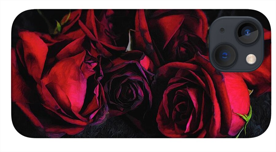 Red Roses Black Velvet - Phone Case