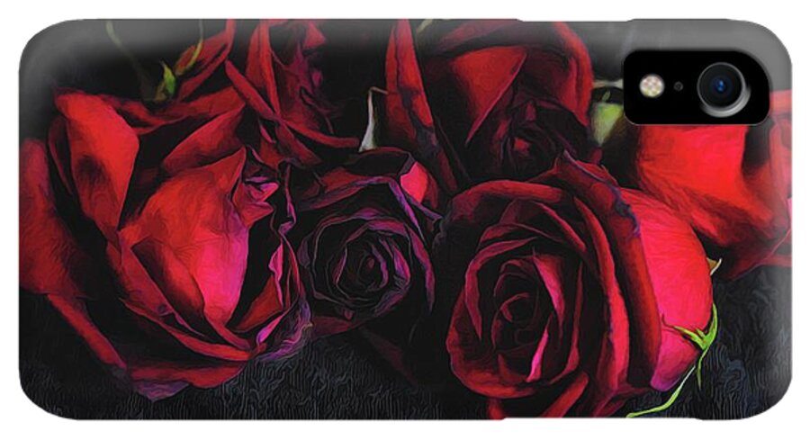 Red Roses Black Velvet - Phone Case