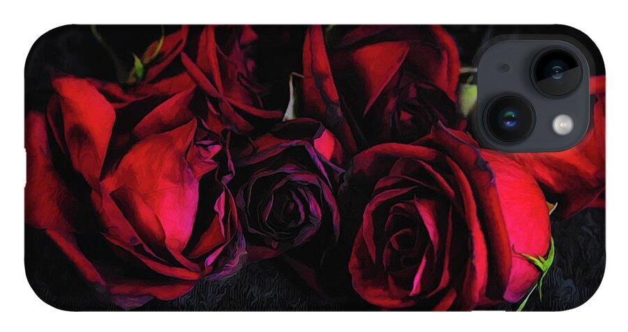 Red Roses Black Velvet - Phone Case