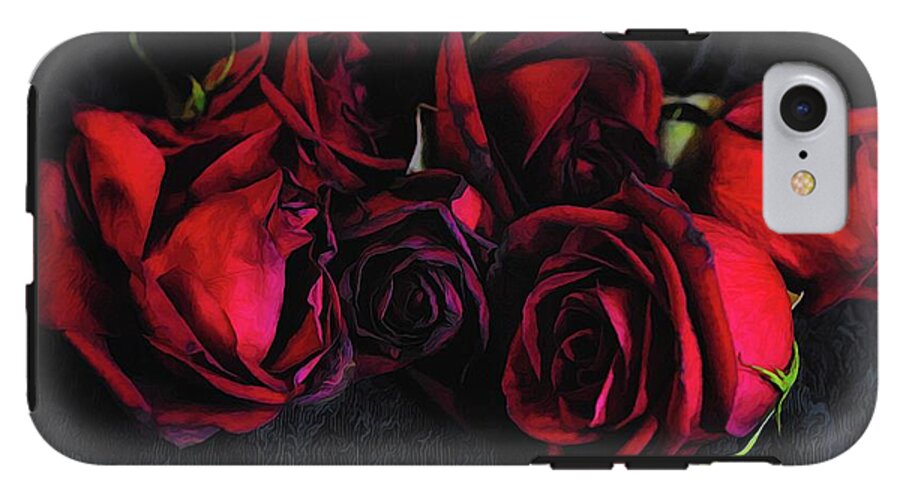 Red Roses Black Velvet - Phone Case