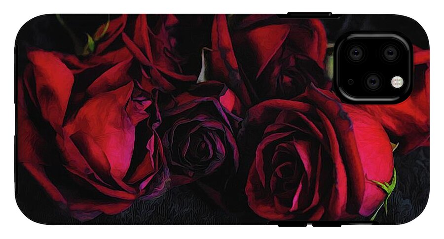Red Roses Black Velvet - Phone Case