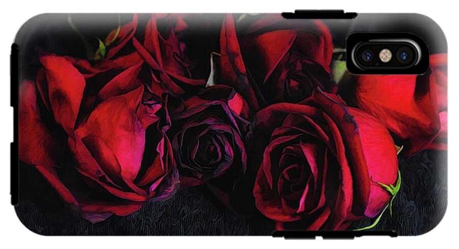 Red Roses Black Velvet - Phone Case