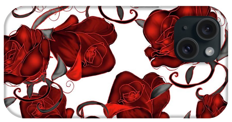 Red Roses on White - Phone Case