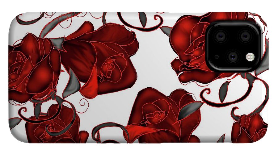 Red Roses on White - Phone Case