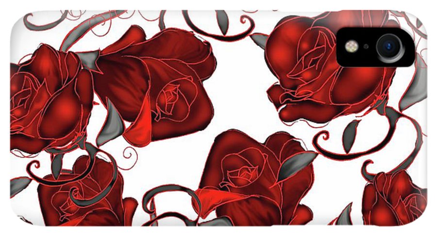 Red Roses on White - Phone Case