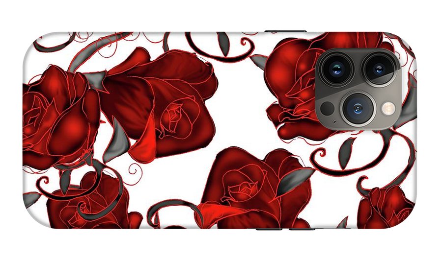 Red Roses on White - Phone Case
