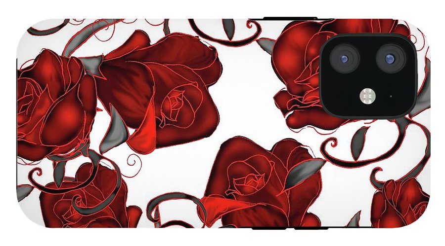 Red Roses on White - Phone Case