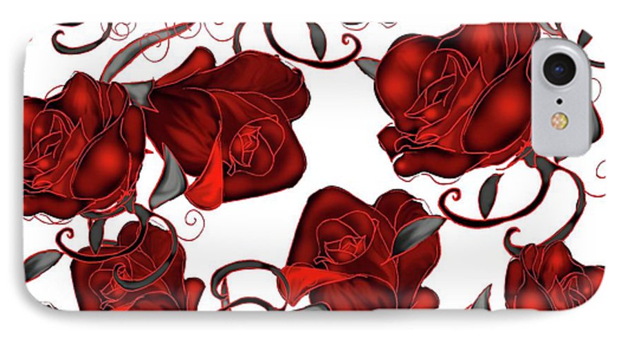 Red Roses on White - Phone Case