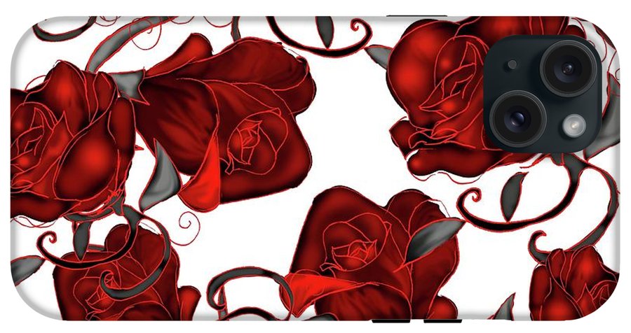 Red Roses on White - Phone Case