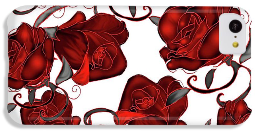Red Roses on White - Phone Case