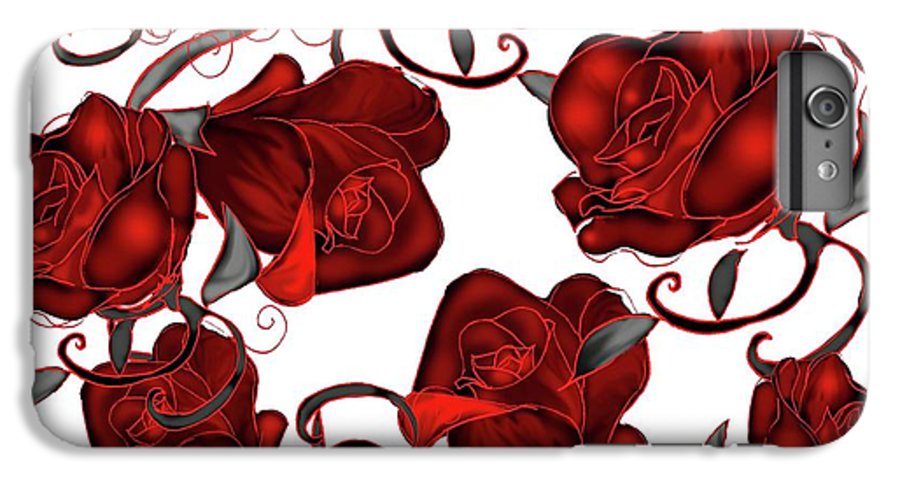 Red Roses on White - Phone Case