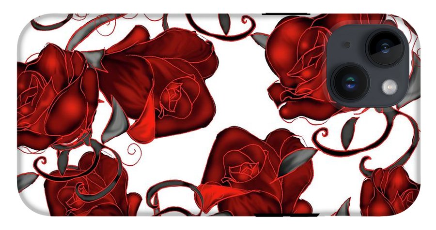 Red Roses on White - Phone Case