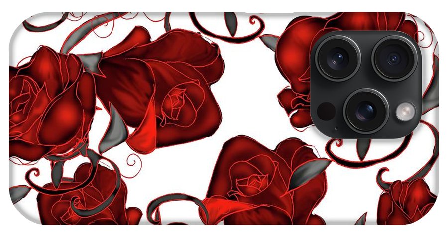 Red Roses on White - Phone Case