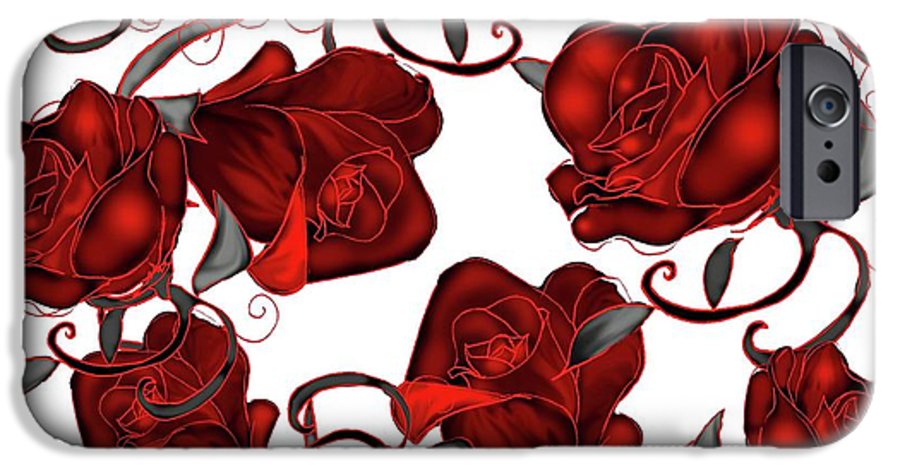 Red Roses on White - Phone Case