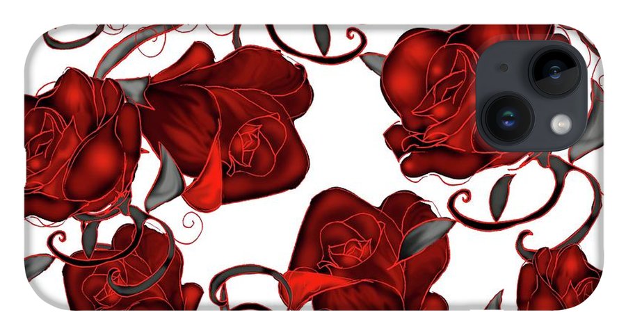 Red Roses on White - Phone Case