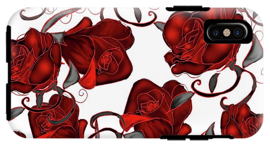 Red Roses on White - Phone Case