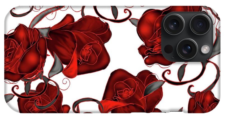 Red Roses on White - Phone Case