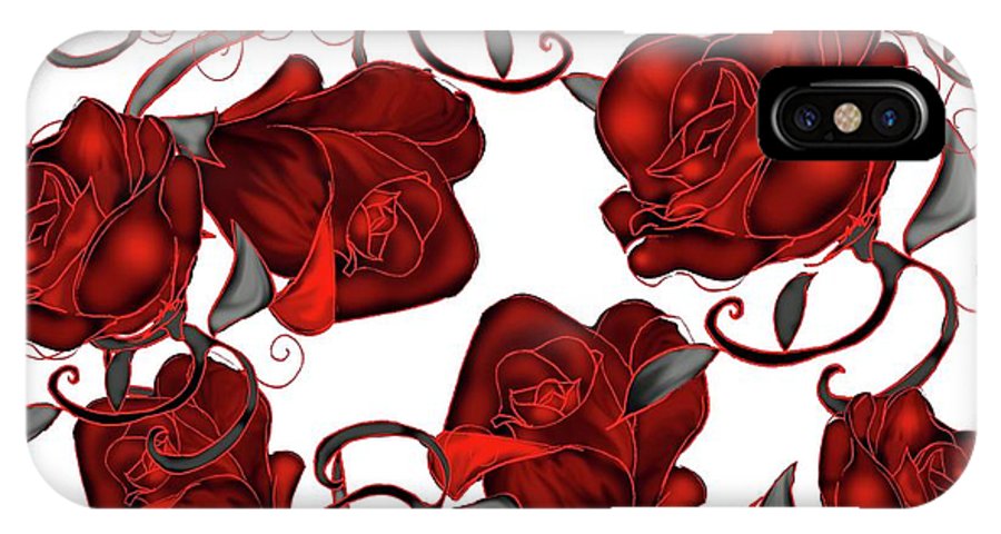 Red Roses on White - Phone Case
