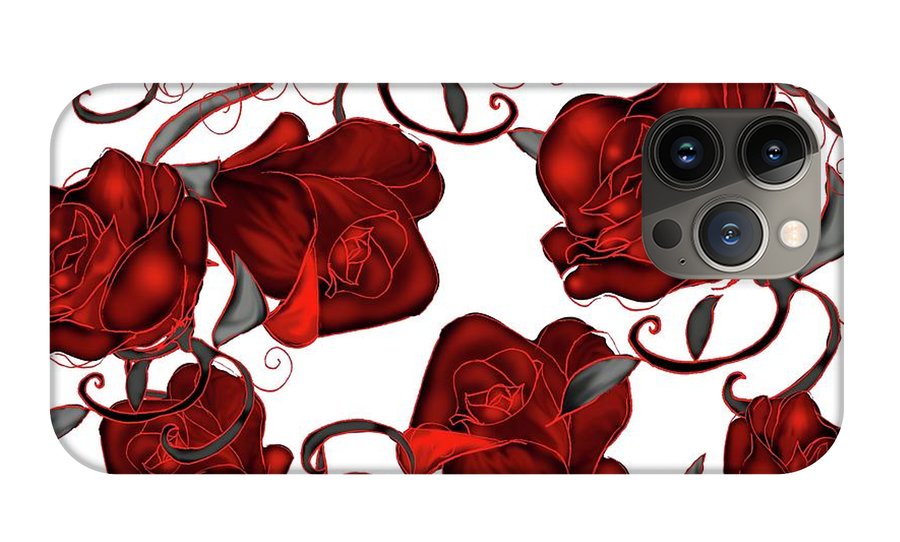 Red Roses on White - Phone Case
