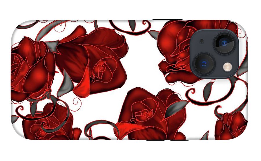 Red Roses on White - Phone Case