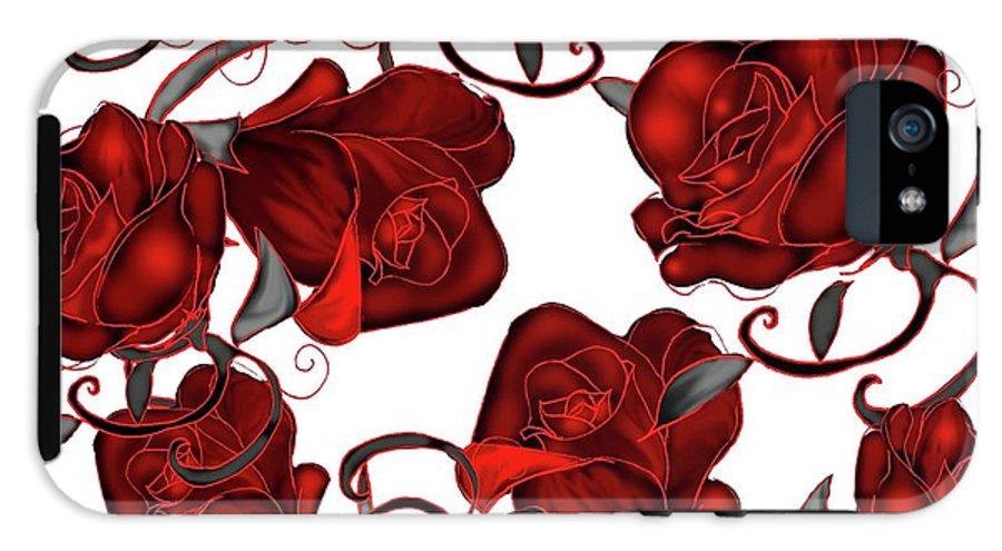 Red Roses on White - Phone Case