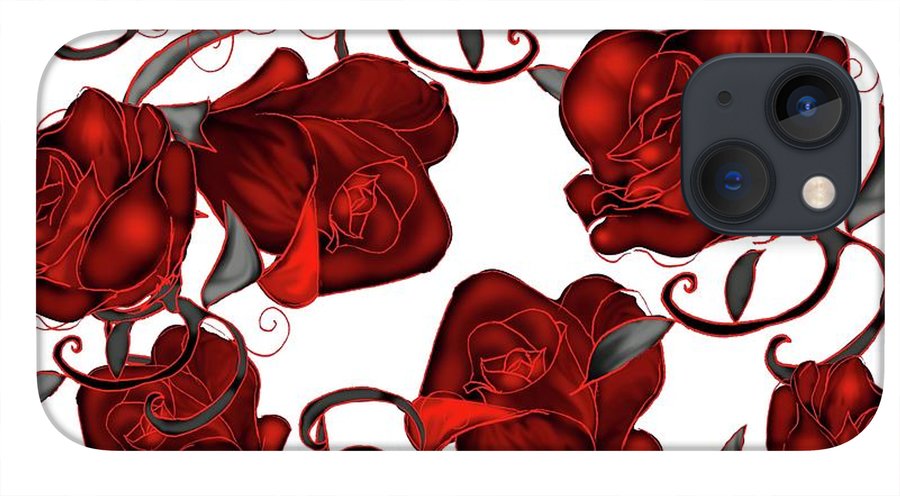 Red Roses on White - Phone Case