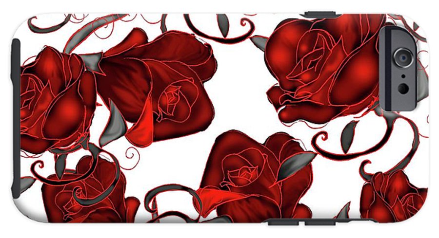 Red Roses on White - Phone Case