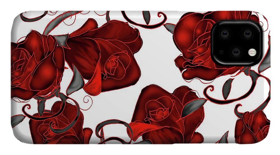 Red Roses on White - Phone Case