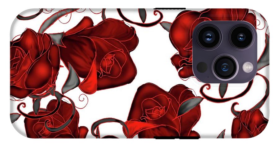 Red Roses on White - Phone Case